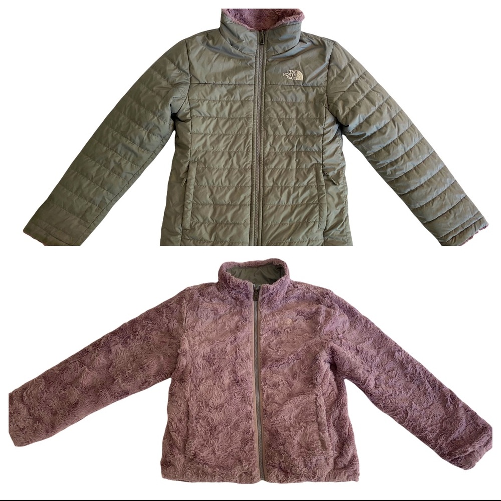 The North Face Gray/Lavender Reversible Winter Coat Size M